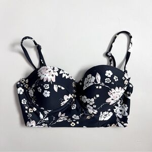 ⭐️SOLD⭐️ Billabong Floral Black Women's Bustier Bikini Top